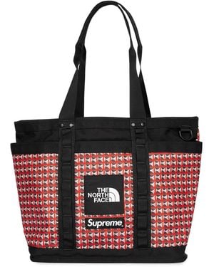 Supreme Borsa Tote X The North Face Con Borchie Explore - Rosso