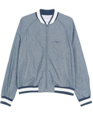 Givenchy Logo-Embroidered Striped-Pattern Jacket - Blue