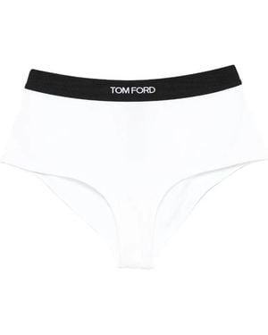 Tom Ford Logo-Waistband Briefs - White