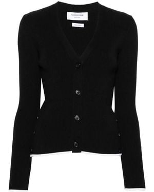 Thom Browne Gerippter Cardigan - Schwarz