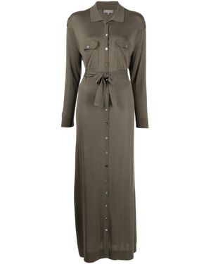 N.Peal Cashmere ベルテッド シャツドレス - グレー
