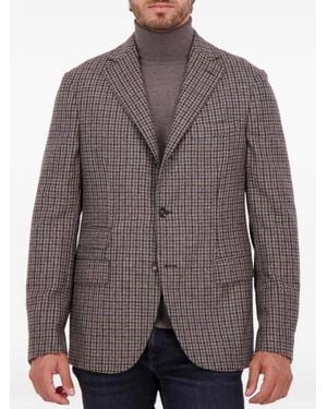 Slowear Montedoro Jacke Mit Hahnentrittmuster - Braun