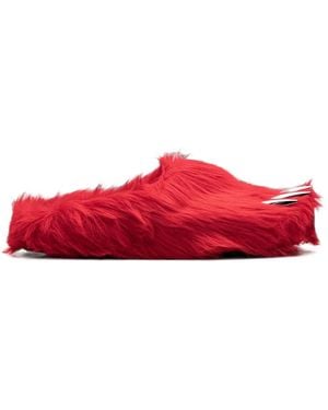 Bravest Studios Bear Claw Faux-Fur Mules - Red