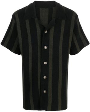 Nanushka Almar Striped Terry-Cloth Shirt - Black