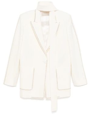 Elie Saab Stud-Embellished Blazer - White