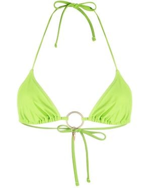 Roberto Cavalli Triangle-Cup Bikini Top - Green