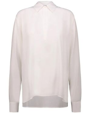 DR. HOPE Concealed-Placket High-Low Shirt - White