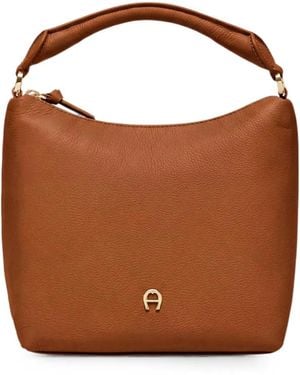 Aigner Bolso Bombonera Zita Pequeño Texturizado - Marrón