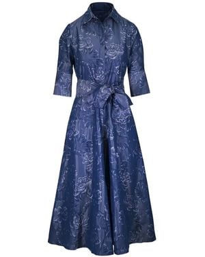 Sara Roka Floral-Pattern Dress - Blue
