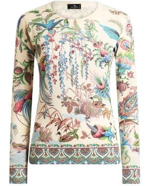 Etro Flora Fauna Motif Top - Grey