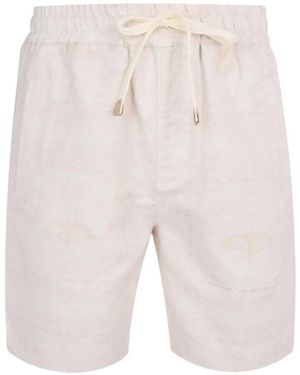 Eleventy Paisley-Print Drawstring Shorts - White