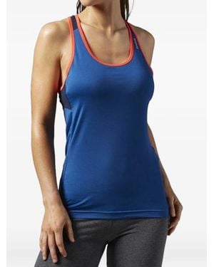 Reebok Workout Ready Contrast-Trim Tank Top - Blue