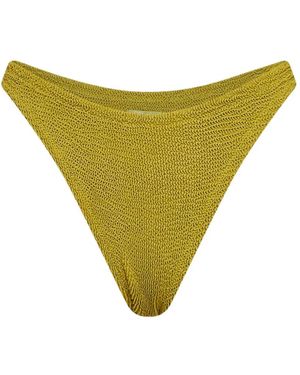 MC2 Saint Barth Naomi Crinkle-Effect Bikini Bottoms - Yellow