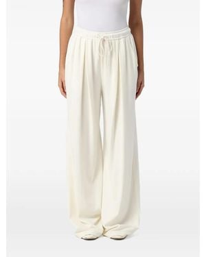 ELEH Drawstring-Waist Wide-Leg Pants - White