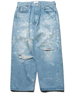 HERILL Paint-Splatter Distressed Jeans - Blue