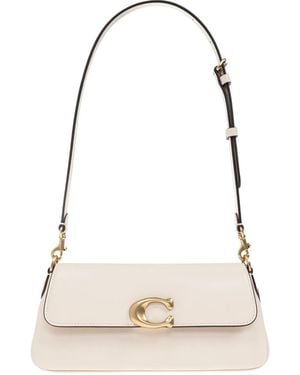 COACH Jet Clasp-Detail Leather Shoulder Bag - Natural