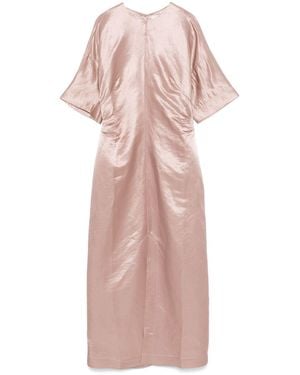 Loulou Studio Gathered-Detail Midi Dress - Pink