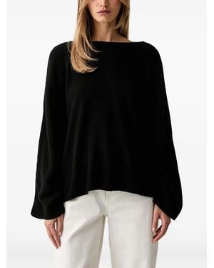 ViCOLO Pullover Mit U-Boot-Ausschnitt - Schwarz