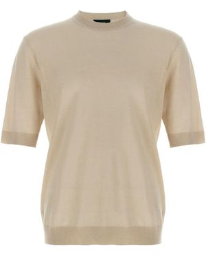 Zanone ファインニット Tシャツ - ナチュラル