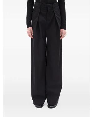 Ann Demeulemeester Pantalon Plissé En Sergé - Black