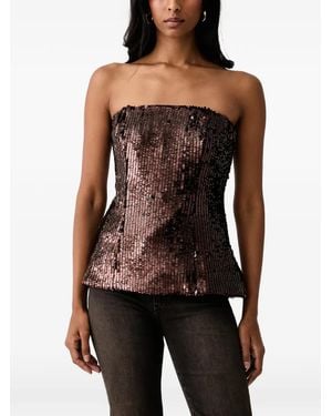 Bardot Helenia Sequin-Embellished Strapless Top - Black