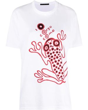 10 Corso Como Frog-Print Logo T-Shirt - White
