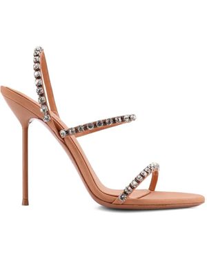 Paris Texas Crystal-Embellished Stiletto-Heel Sandals - Pink
