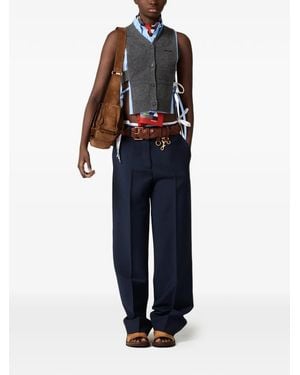 Miu Miu V-Neck Logo Vest - Blue