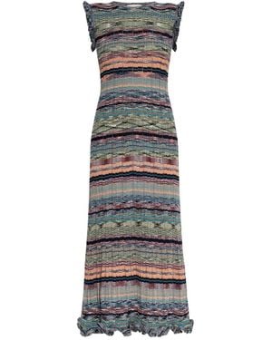 Ulla Johnson Vestido de punto a rayas - Gris
