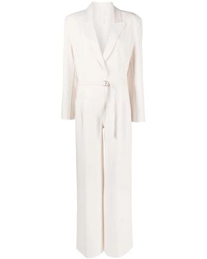 Norma Kamali Single Breasted V-Neck Jumpsuit - White