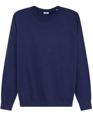 Aspesi Crew-Neck Ribbed-Trim Sweater - Blue