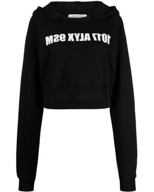 1017 ALYX 9SM Sudadera Corta Con Capucha Y Logo - Negro