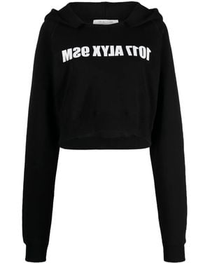 1017 ALYX 9SM Logo-print Cropped Cotton Hoodie - Black