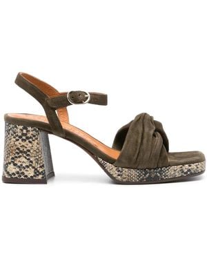 Chie Mihara Gelia 55Mm Suede Sandals - Metallic