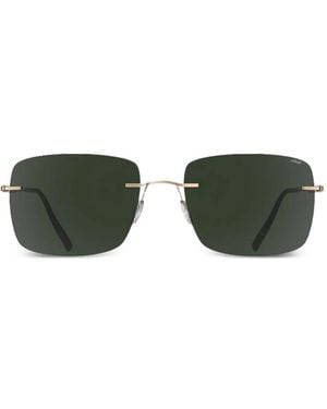 Silhouette Rimless Square-Frame Sunglasses - Green