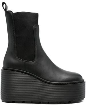 Vic Matié Platform Elastic-Insert Boots - Black