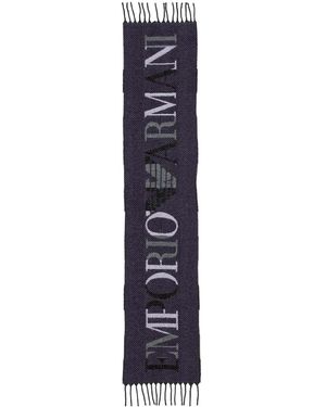 Emporio Armani ロゴ スカーフ - ブルー