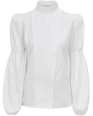Violante Nessi Rubens High-Neck Voluminous-Sleeves Blouse - White