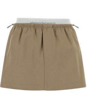 Alexander Wang Logo-Waistband Mini Skirt - Natural