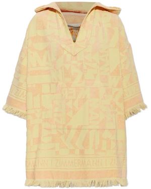 Zimmermann Solstice Logo-Jacquard Beach Mini Dress - Natural