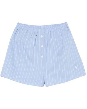 Sporty & Rich Vertical-Stripe Shorts - Blue