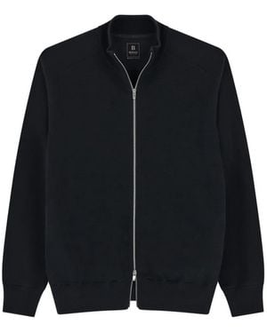 BOGGI Pull Zippé En Laine Mérinos Mélangée Wooltech - Noir