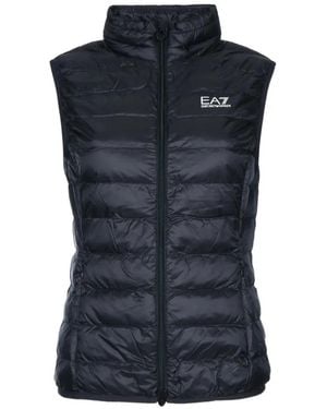 EA7 Gesteppte Weste Mit Logo-Print - Blau