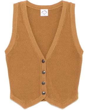 The Upside Babylon Button Knitted Vest - Brown