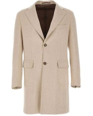 Barba Napoli Notch-Lapel Wool Coat - Natural