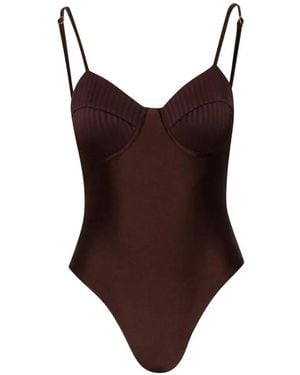 Baobab Roma One Piece Badeanzug Mit Geripptem Einsatz - Braun