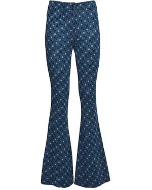 Diane von Furstenberg Flared Broek Met Geometrische Print - Blauw