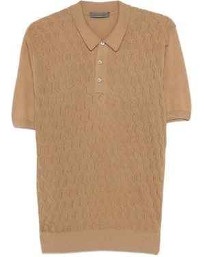 Corneliani Textured Polo Shirt - Natural