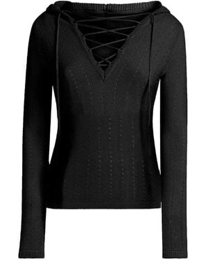 Etro Lace-Up Hooded Sweater - Black