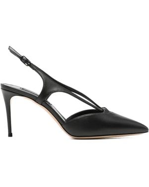 Casadei Leather Slingback Court Shoes - Black